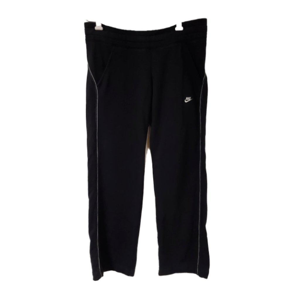 Nike Sportswear Mens Medium 36x32 Black Straight White Stripe Fleece Pants